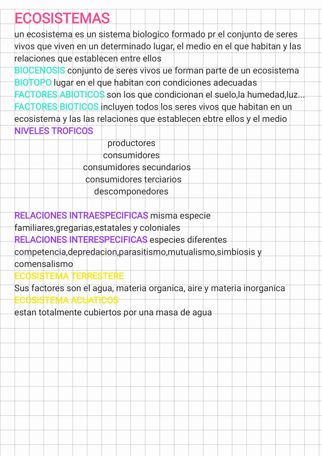 # ECOSISTEMAS
un ecosistema es un sistema biologico formado pr el conjunto de seres
vivos que viven en un determinado lugar, el medio en el
