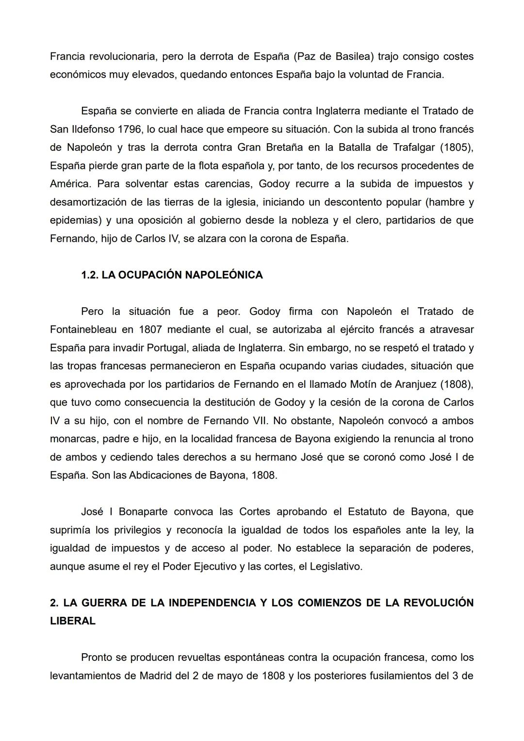 # CRISIS DE LA MONARQUÍA BORBÓNICA. LA GUERRA DE LA INDEPENDENCIA Y
LOS COMIENZOS DE LA REVOLUCIÓN LIBERAL. LA CONSTITUCIÓN DE 1812.
1. LA