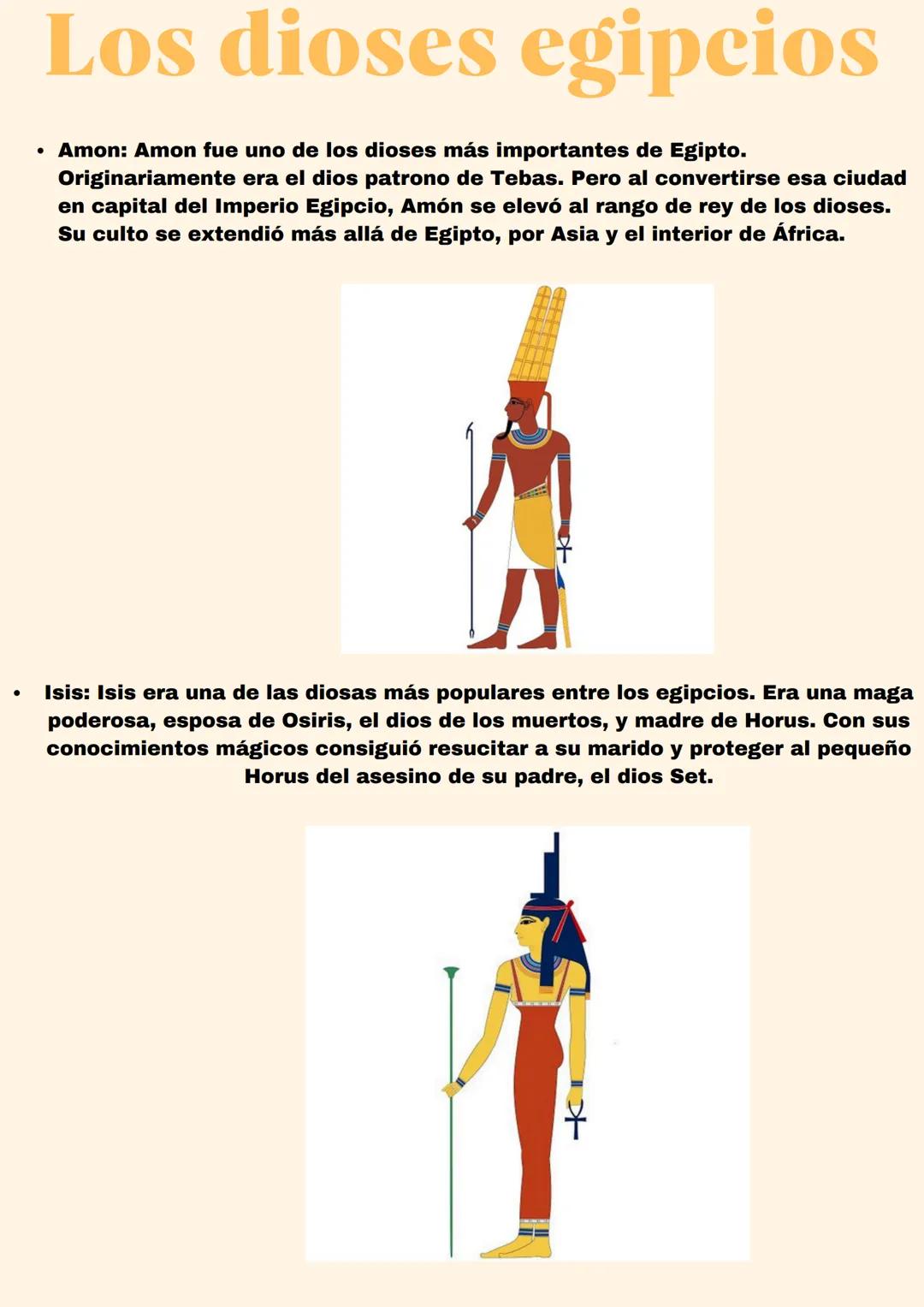 El antiguo Egipto
La religión en el Antiguo Egipto
La religión del Antiguo Egipto era politeísta, de manera que los
egipcios creían en vario