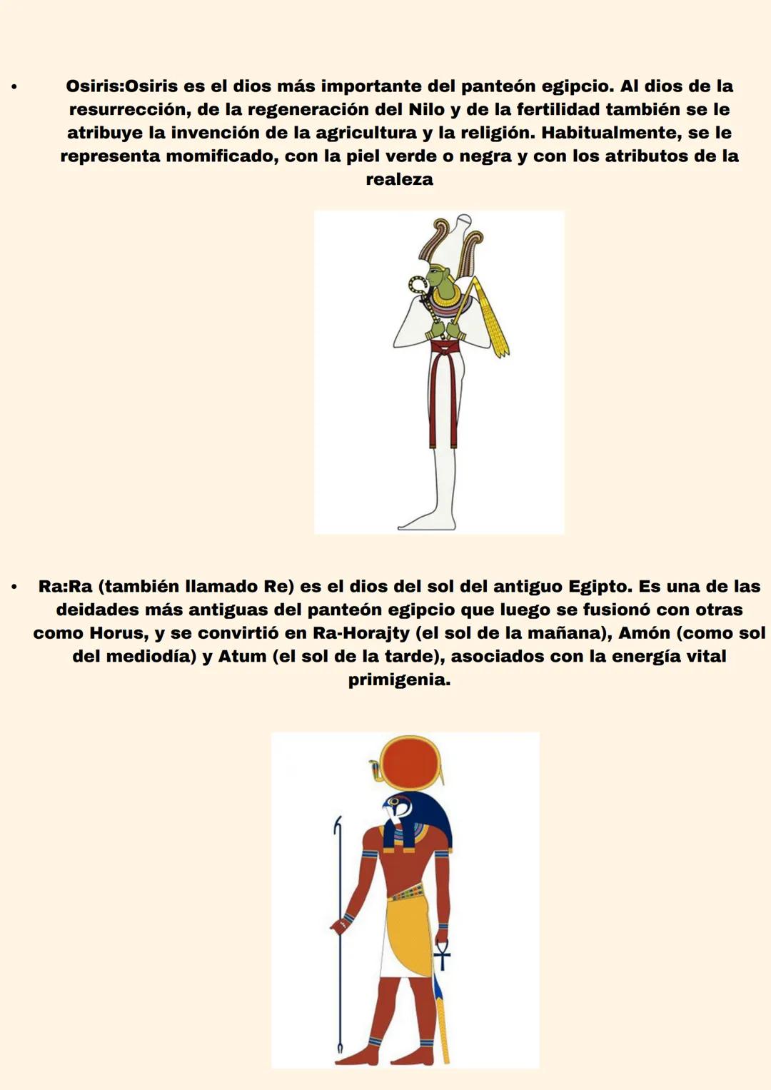 El antiguo Egipto
La religión en el Antiguo Egipto
La religión del Antiguo Egipto era politeísta, de manera que los
egipcios creían en vario