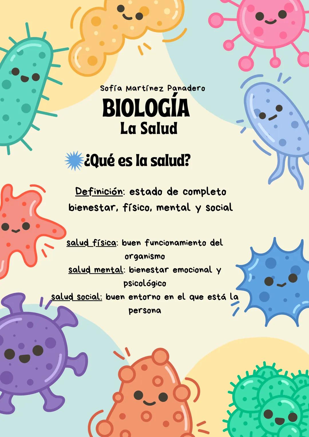 Sofía Martínez Panadero
BIOLOGÍA
La Salud Sofía Martínez Panadero
# BIOLOGÍA
## La Salud
* Índice
1. ¿Qué es la salud?
2. ¿Qué sucede c