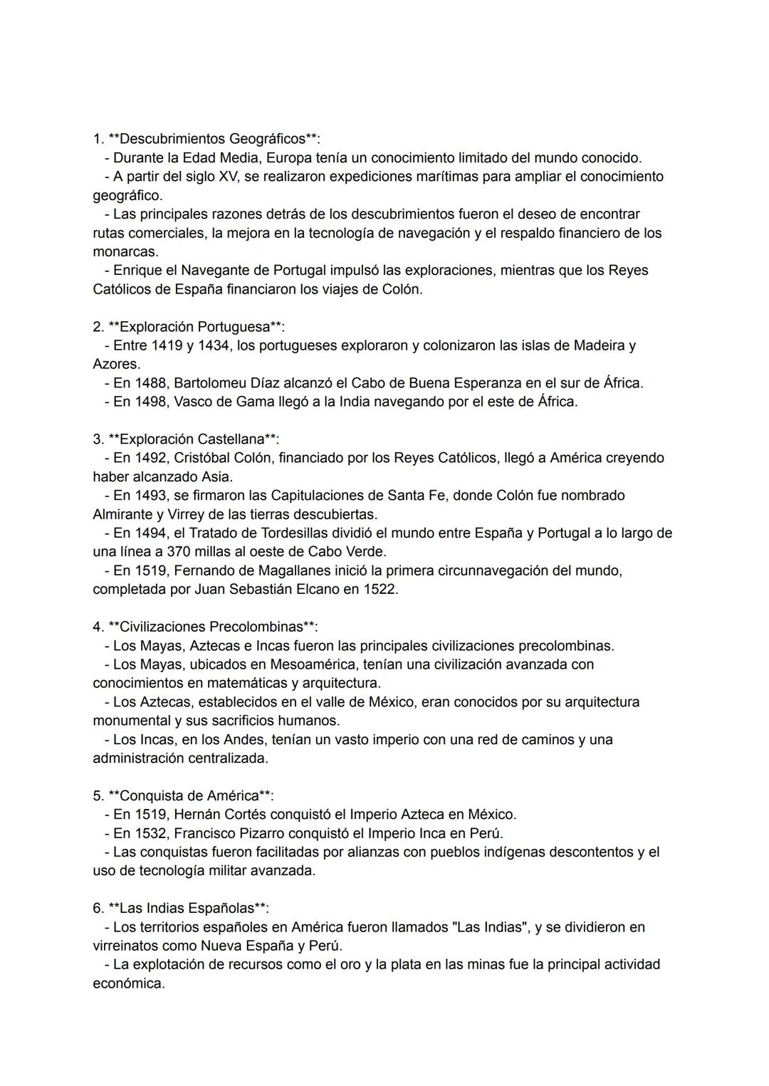 1. **Descubrimientos Geográficos**:
- Durante la Edad Media, Europa tenía un conocimiento limitado del mundo conocido.
- A partir del siglo