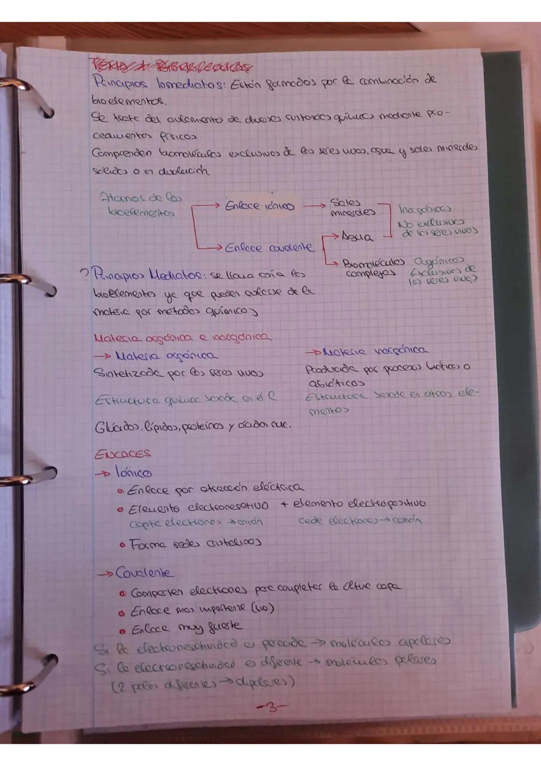 13/09/23
1º EVALUACIÓN
ΤΕΜΑ 1: ΒΙΟΜΟΣÉCULAS ORÓNICAS & INORGÁNICAS
? Bioelementos: son los que gormen porte de los seres vivos, aunque en