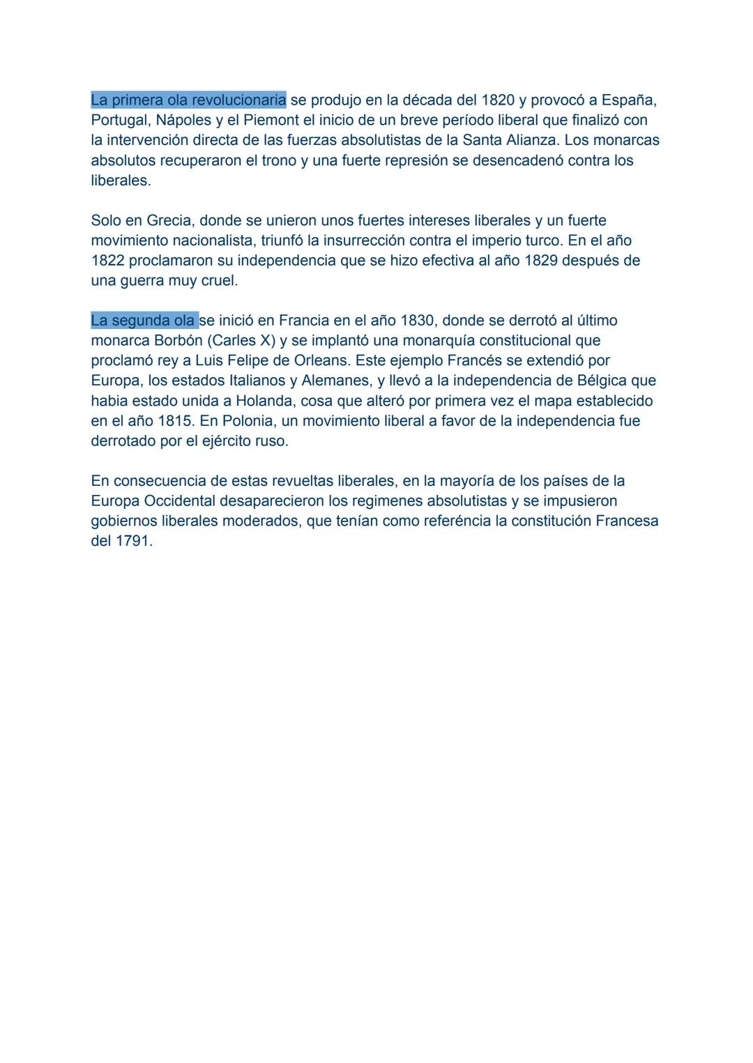 # MOVIMIENTOS LIBERALES Y NACIONALES
EL RETORNO AL VIEJO ORDEN (RESTAURACIÓN DEL CONGRESO DE
VIENA)
Las grandes potencias (Austria, Prusia