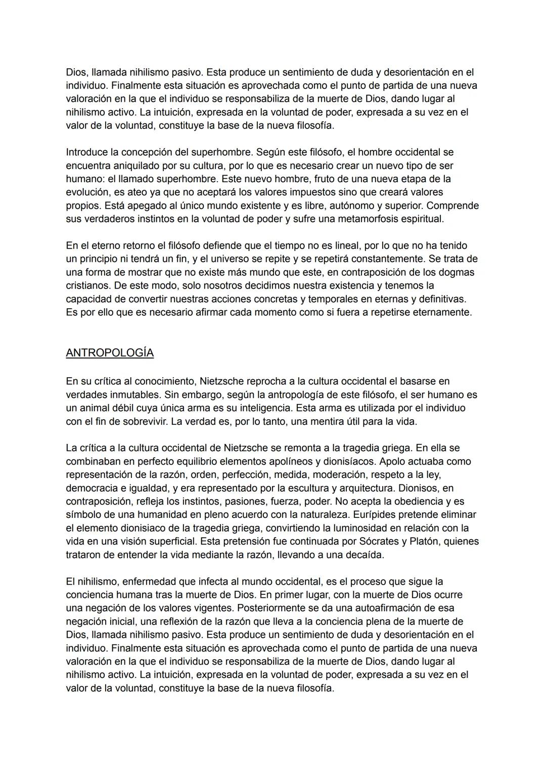 NIETZSCHE
CONOCIMIENTO
Antes de tratar el problema del conocimiento de Nietzsche, debemos de entender que su
filosofía corresponde a la co