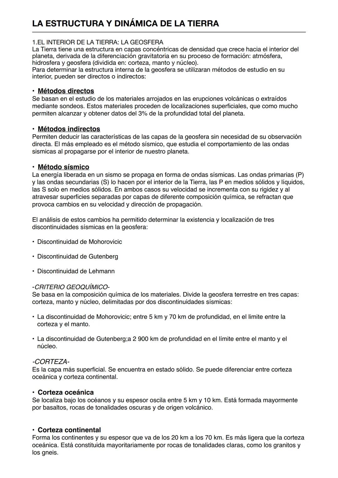 La estructura y dinámica de la tierra