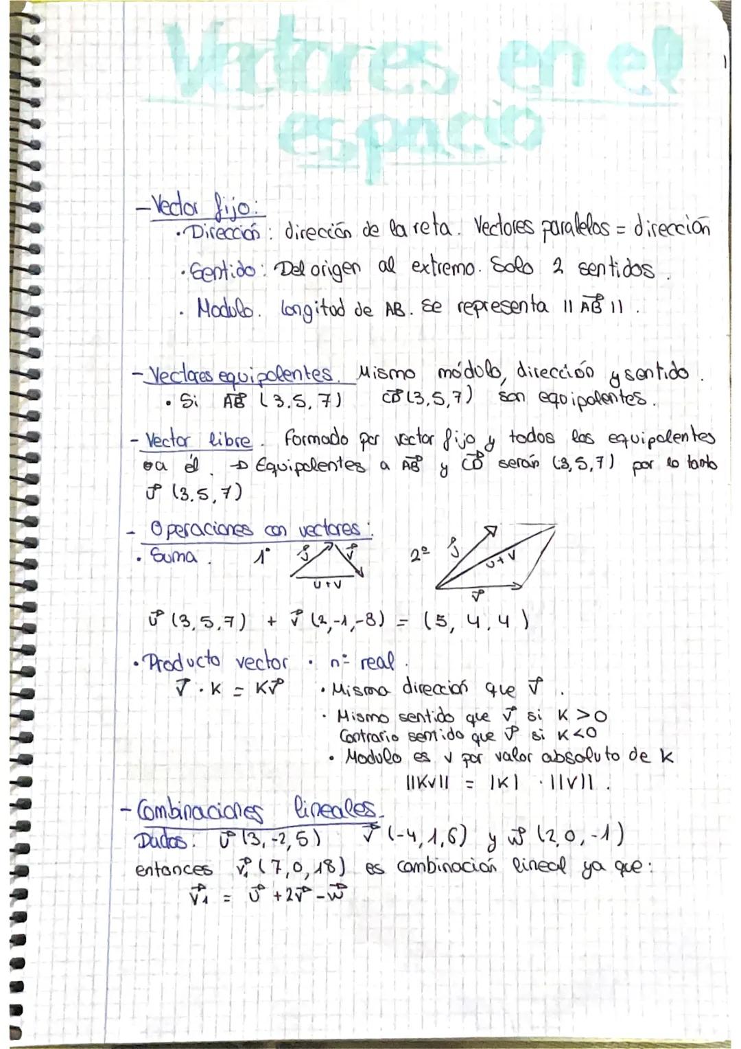 Vectores en el espacio