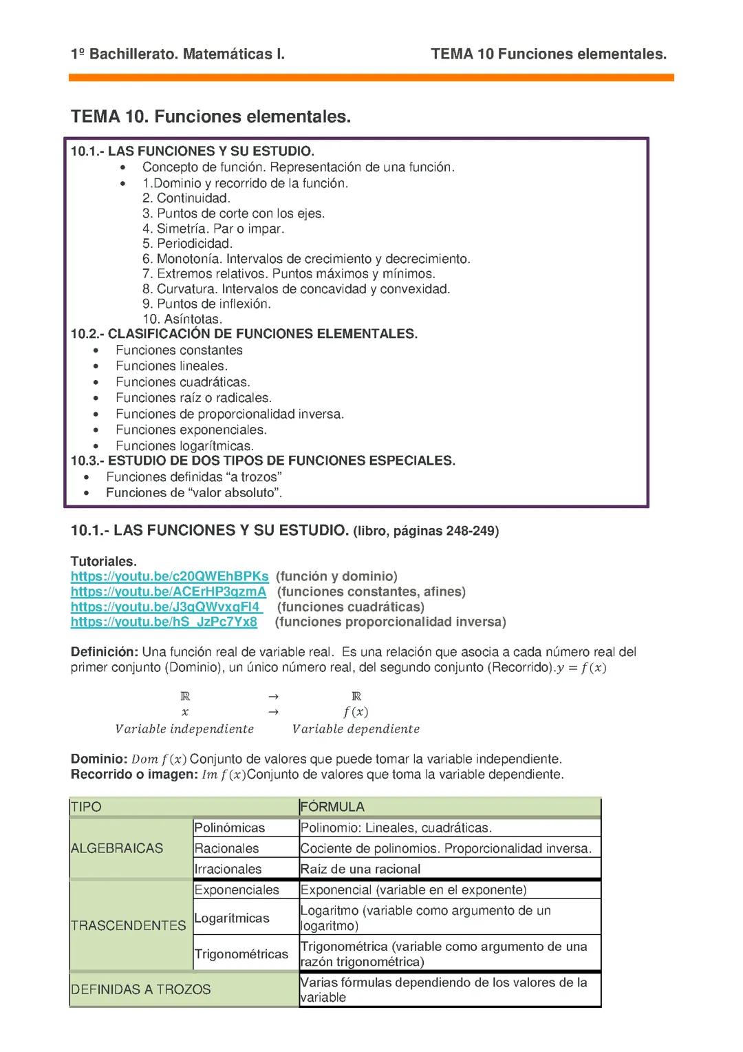 Funciones elementales