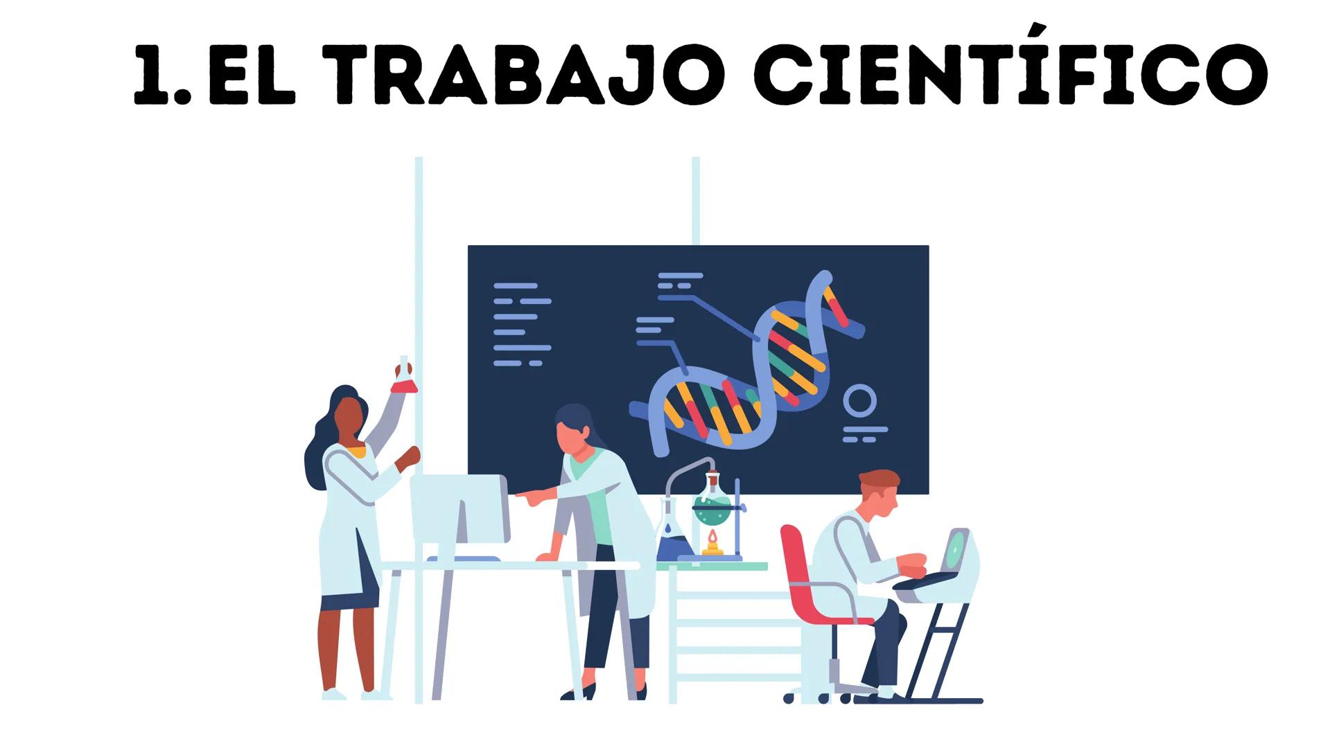 # 1. EL TRABAJO CIENTÍFICO # 1. El procedimiento científico
-Es el conjunto de pasos para explicar
fenómenos con gran seguridad.
1. Observ