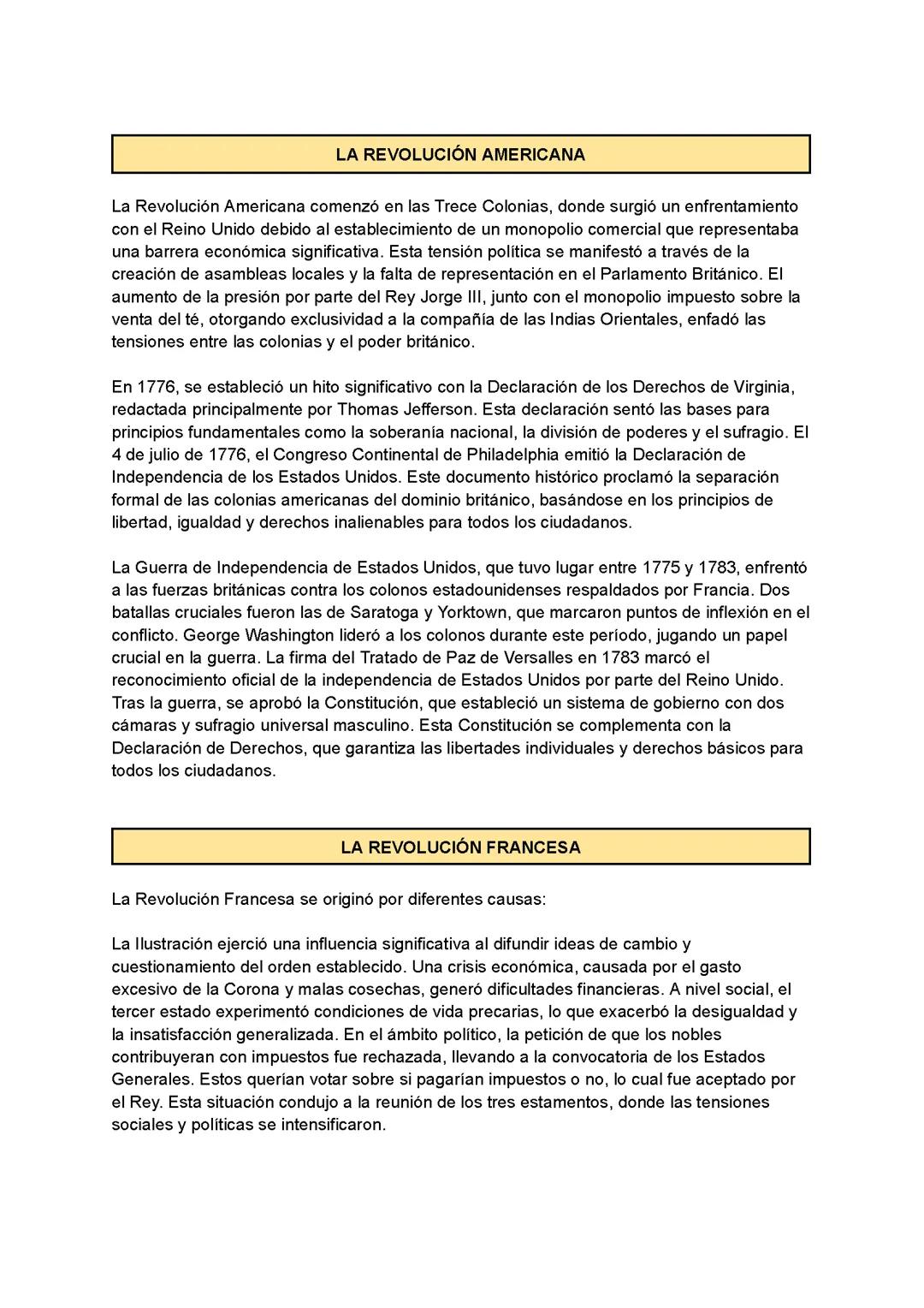 Revolución Americana y Francesa