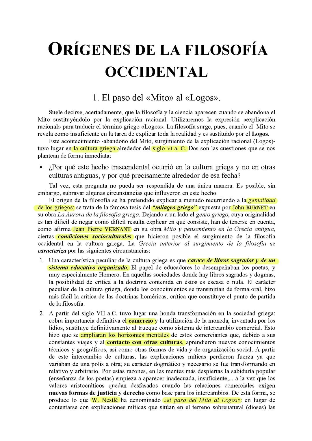 Orígenes de la Filosofía