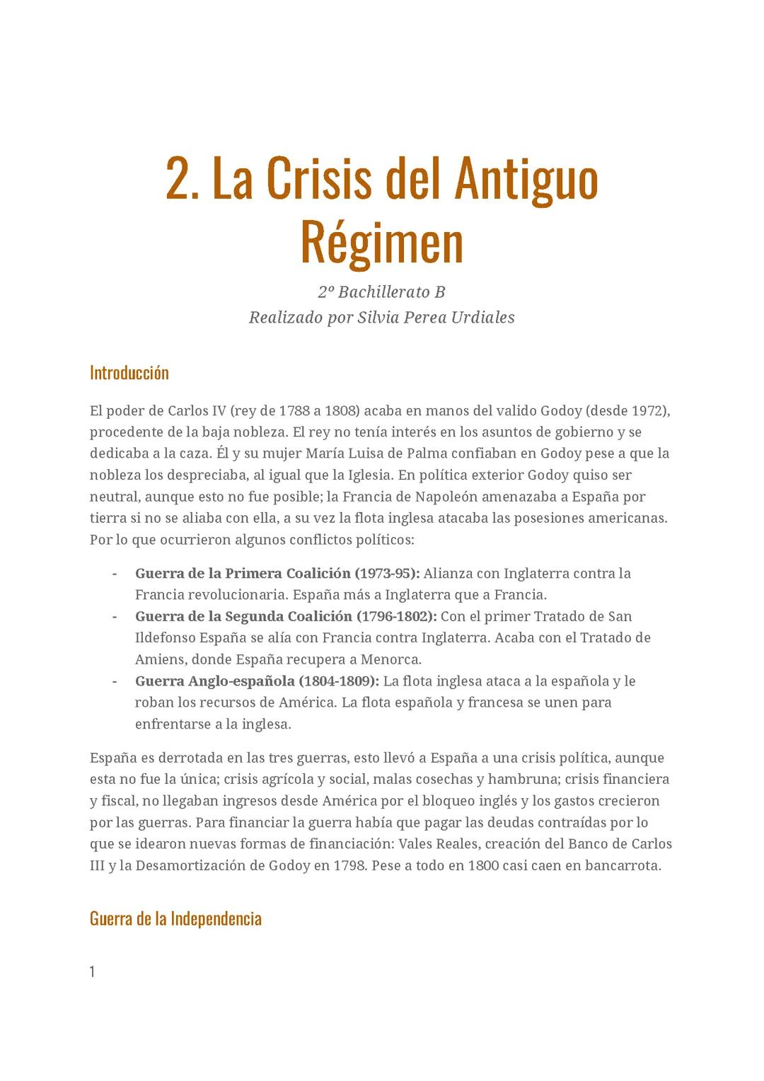 La Crisis del Antiguo Régimen