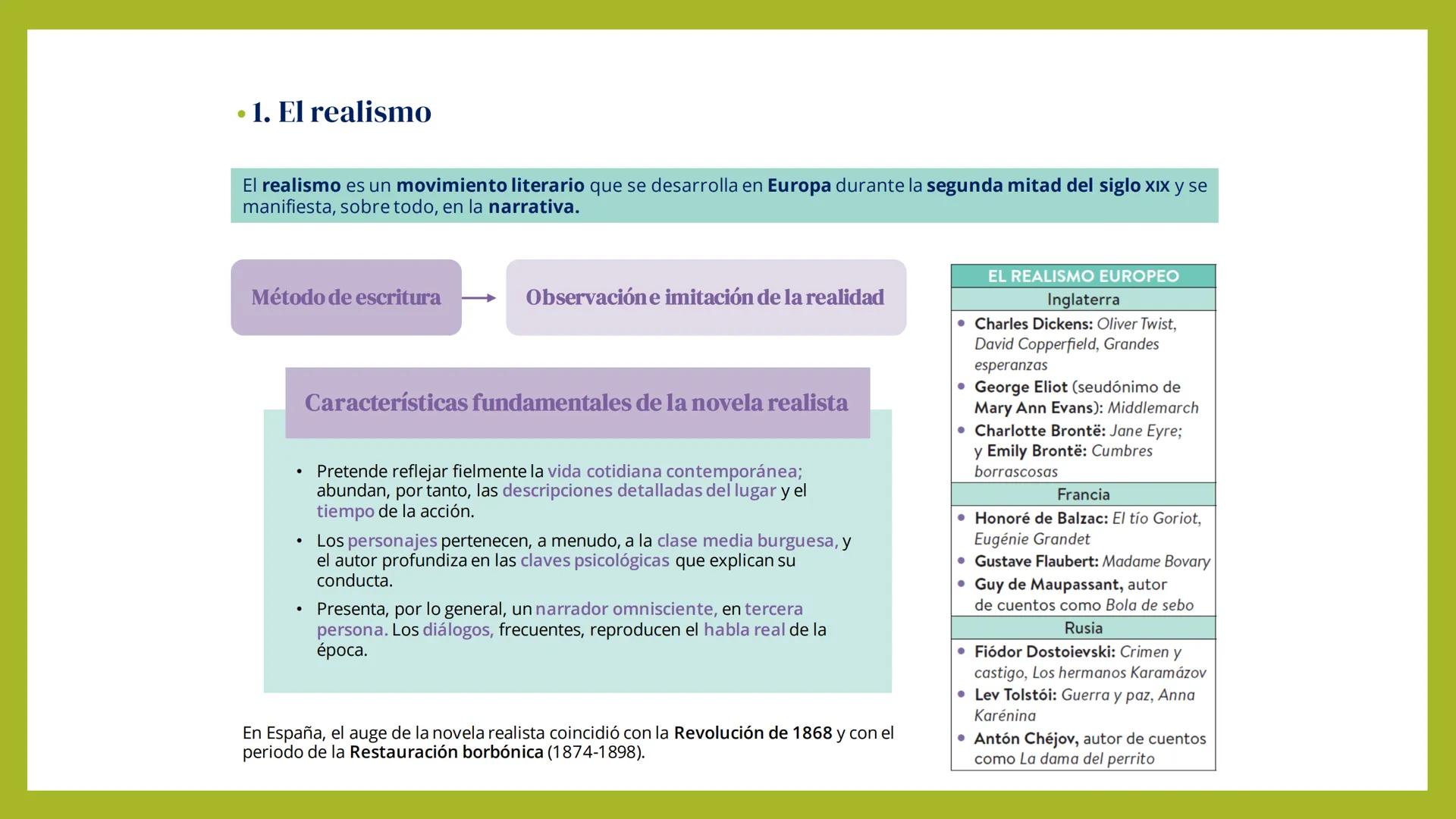 EL REALISMOY.
EL
NATURALISMO
Lengua castellana
4 ESO Contexto histórico: 2ª mitad del siglo XIX
La burguesía se consolida como clase dominan