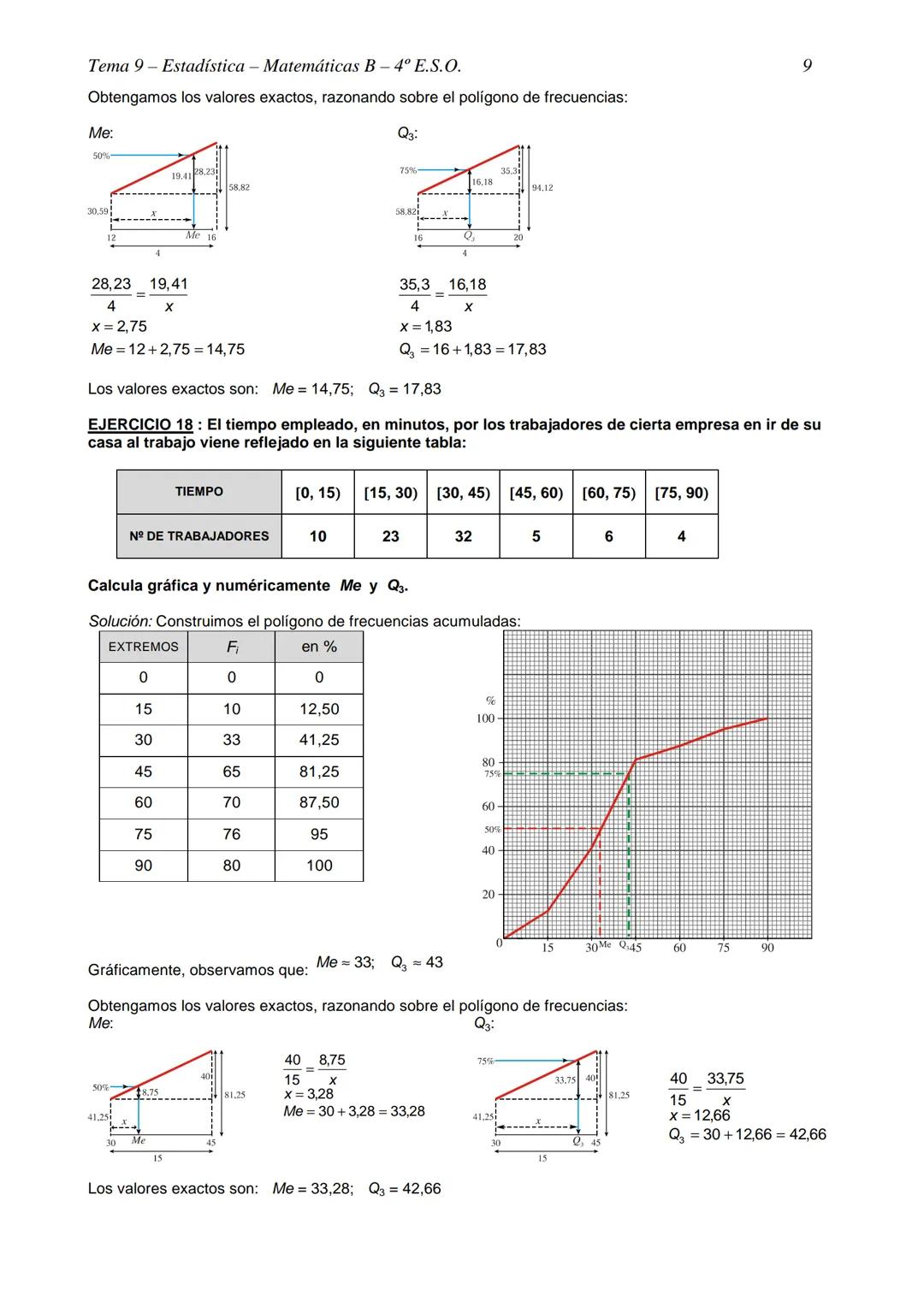 Tema 9-Estadística - Matemáticas B-4º E.S.O.
TEMA 9 - ESTADÍSTICA
TABLAS DE FRECUENCIAS Y REPRESENTACIONES GRÁFICAS EN VARIABLES DISCRETAS