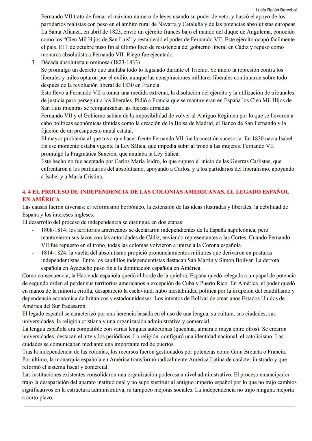 # 4.1 EL REINADO DE CARLOS IV. LA GUERRA DE LA INDEPENDENCIA
Lucía Rollán Bercebal
El reinado de Carlos IV (1788-1808) coincidió con la cr