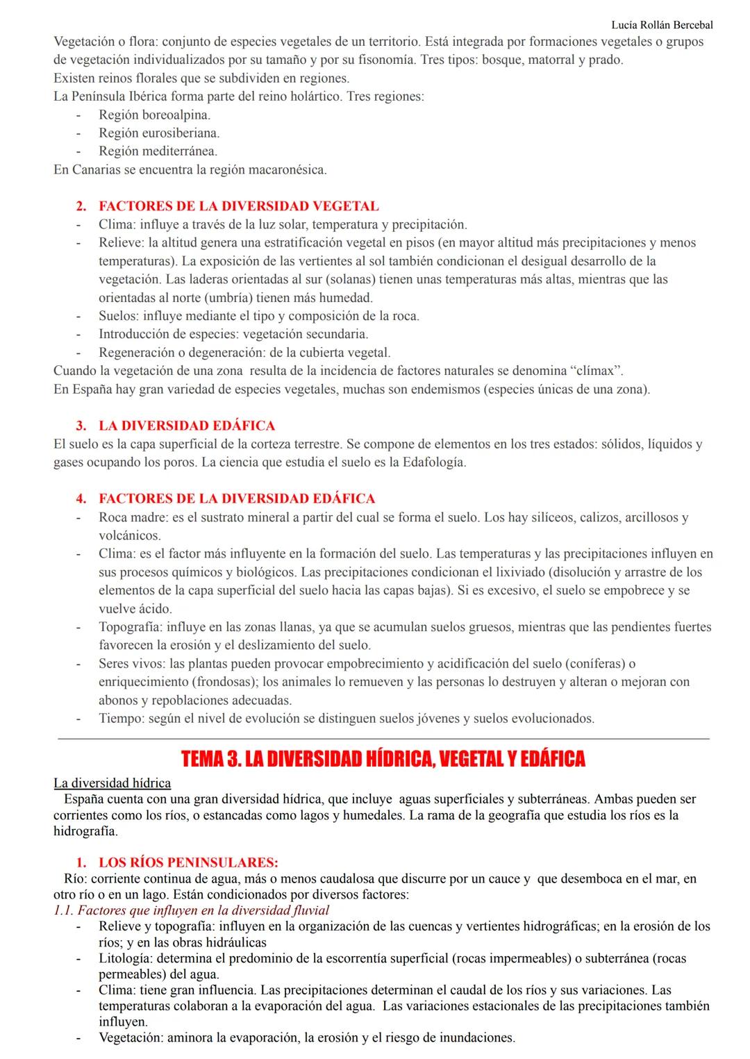 --- OCR Start ---
Lucía Rollán Bercebal
TEMA 1. EL ESPACIO GEOGRÁFICO ESPAÑOL: DIVERSIDAD GEOMORFOLÓGICA
1. EL ESPACIO GEOGRÁFICO ESPAÑOL
Es
