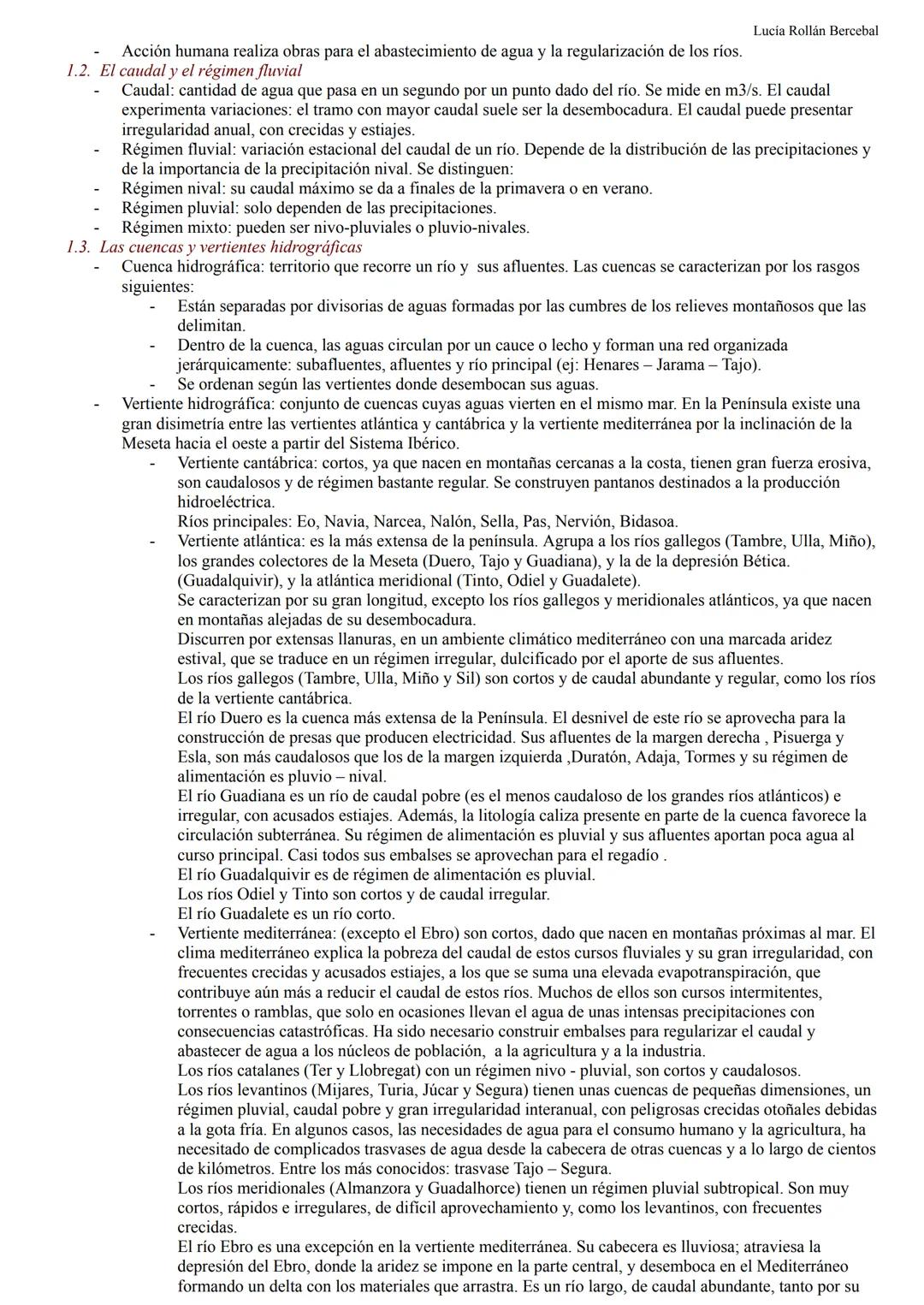 --- OCR Start ---
Lucía Rollán Bercebal
TEMA 1. EL ESPACIO GEOGRÁFICO ESPAÑOL: DIVERSIDAD GEOMORFOLÓGICA
1. EL ESPACIO GEOGRÁFICO ESPAÑOL
Es