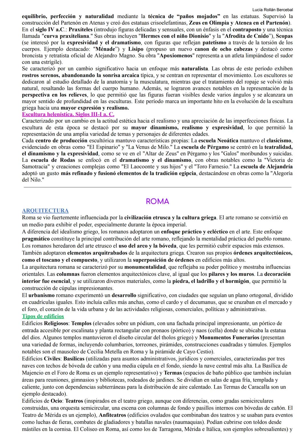 Lucía Rollán Bercebal
HISTORIA DEL
ARTE Lucía Rollán Bercebal
ARQUITECTURA
GRECIA
La arquitectura arquitrabada se caracteriza por su omisi