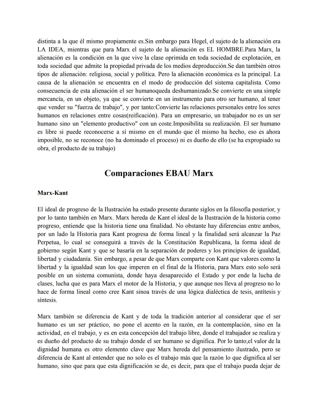# Términos EBAU Marx
TRABAJO
Actividad por la que el hombre transforma la realidad para satisfacer sus necesidades físicas y
espirituales.