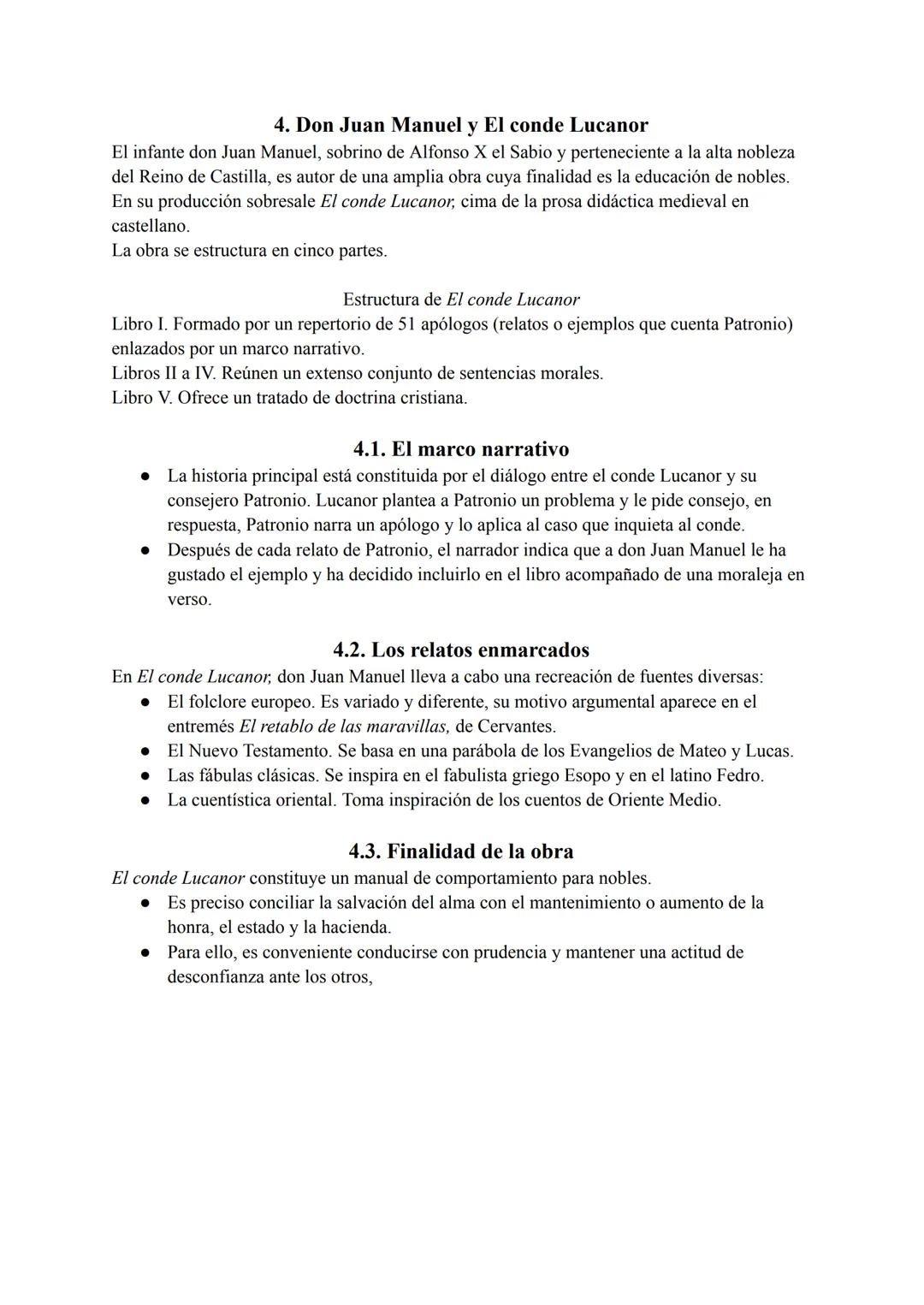 4. Don Juan Manuel y El conde Lucanor
El infante don Juan Manuel, sobrino de Alfonso X el Sabio y perteneciente a la alta nobleza
del Reino