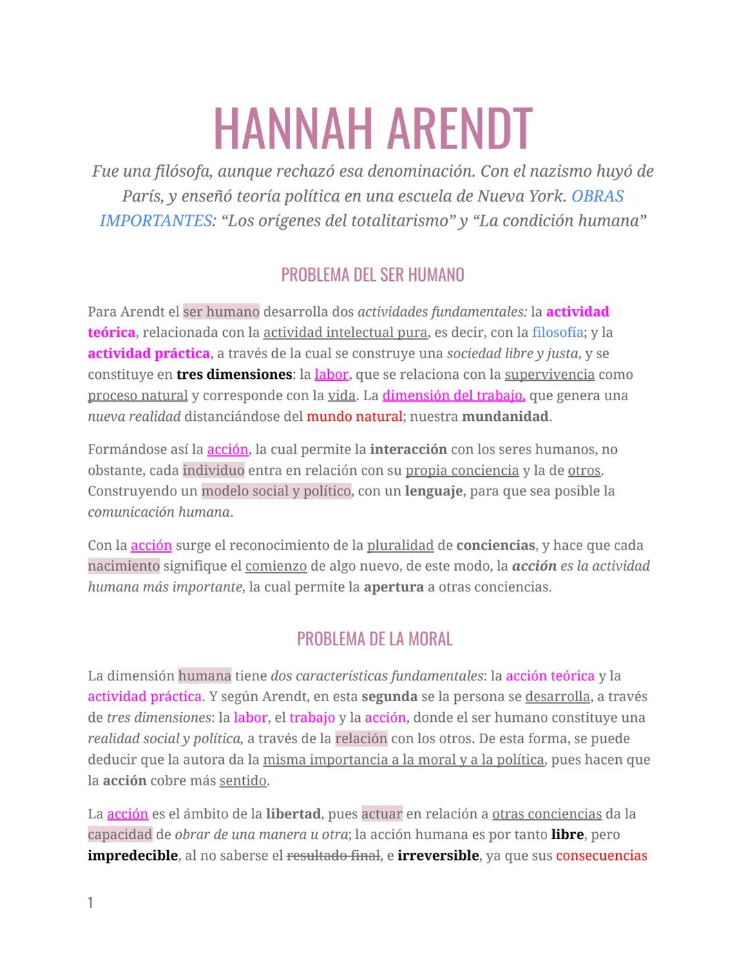 HANNAH ARENDT
Fue una filósofa, aunque rechazó esa denominación. Con el nazismo huyó de
París, y enseñó teoría política en una escuela de Nu