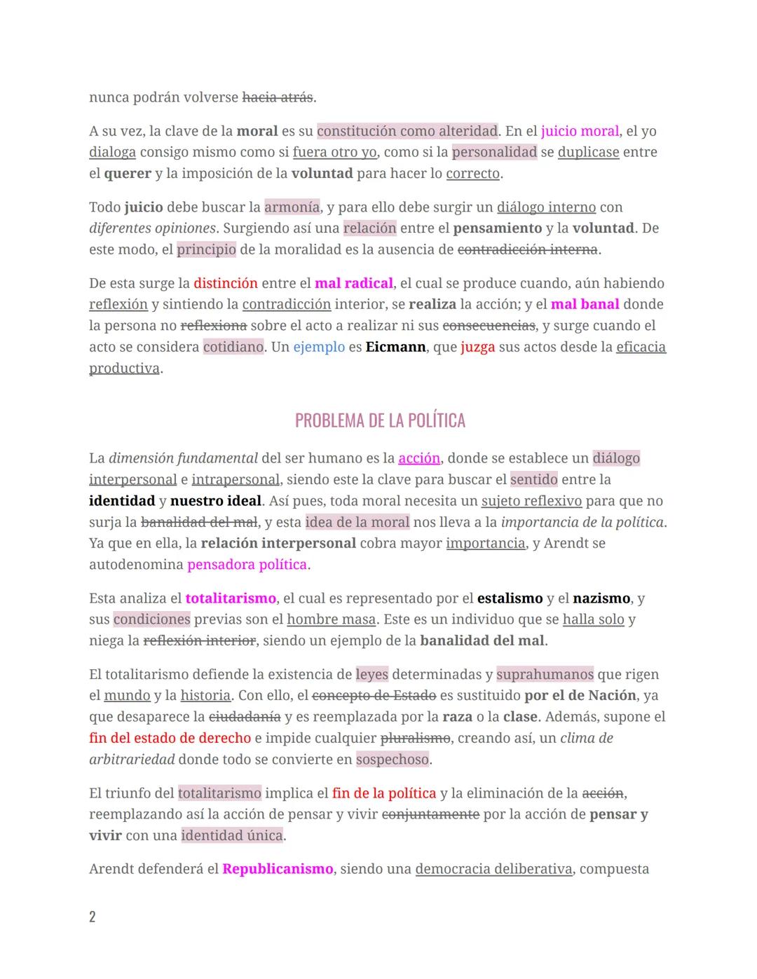 HANNAH ARENDT
Fue una filósofa, aunque rechazó esa denominación. Con el nazismo huyó de
París, y enseñó teoría política en una escuela de Nu