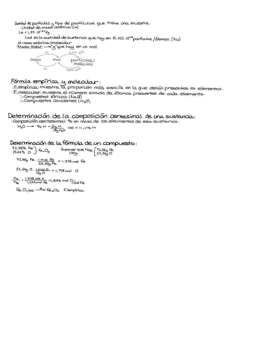 Cantidad
de
Sustancia:
El mol
1 Cantidad de partículas y tipo de particulas que tiene una muestra.
·Unidad de masa atómica (u)
1M = 1,67-10-