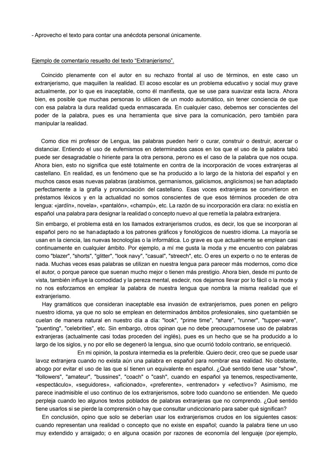 # Punto 1.3 COMENTARIO CRÍTICO
Este apartado consta de dos partes diferenciadas: una, la valoración crítica, y dos, la opinión personal; po