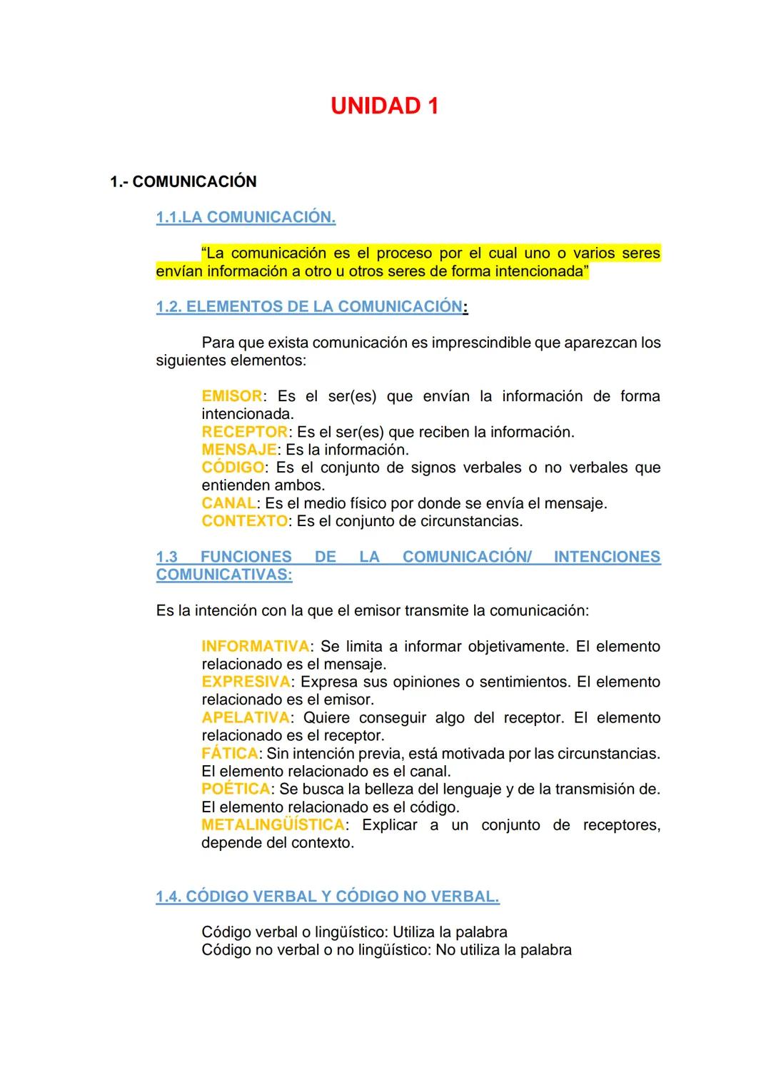 UNIDAD 1
1.- COMUNICACIÓN
1.1.LA COMUNICACIÓN.
"La comunicación es el proceso por el cual uno o varios seres
envían información a otro u otr