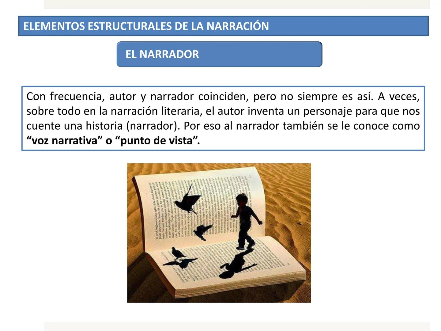 LA NARRACIÓN
Lengua Castellana y Literatura - 1º ESO LA NARRACIÓN
reales o
La narración es el relato estructurado que cuenta uno o varios su
