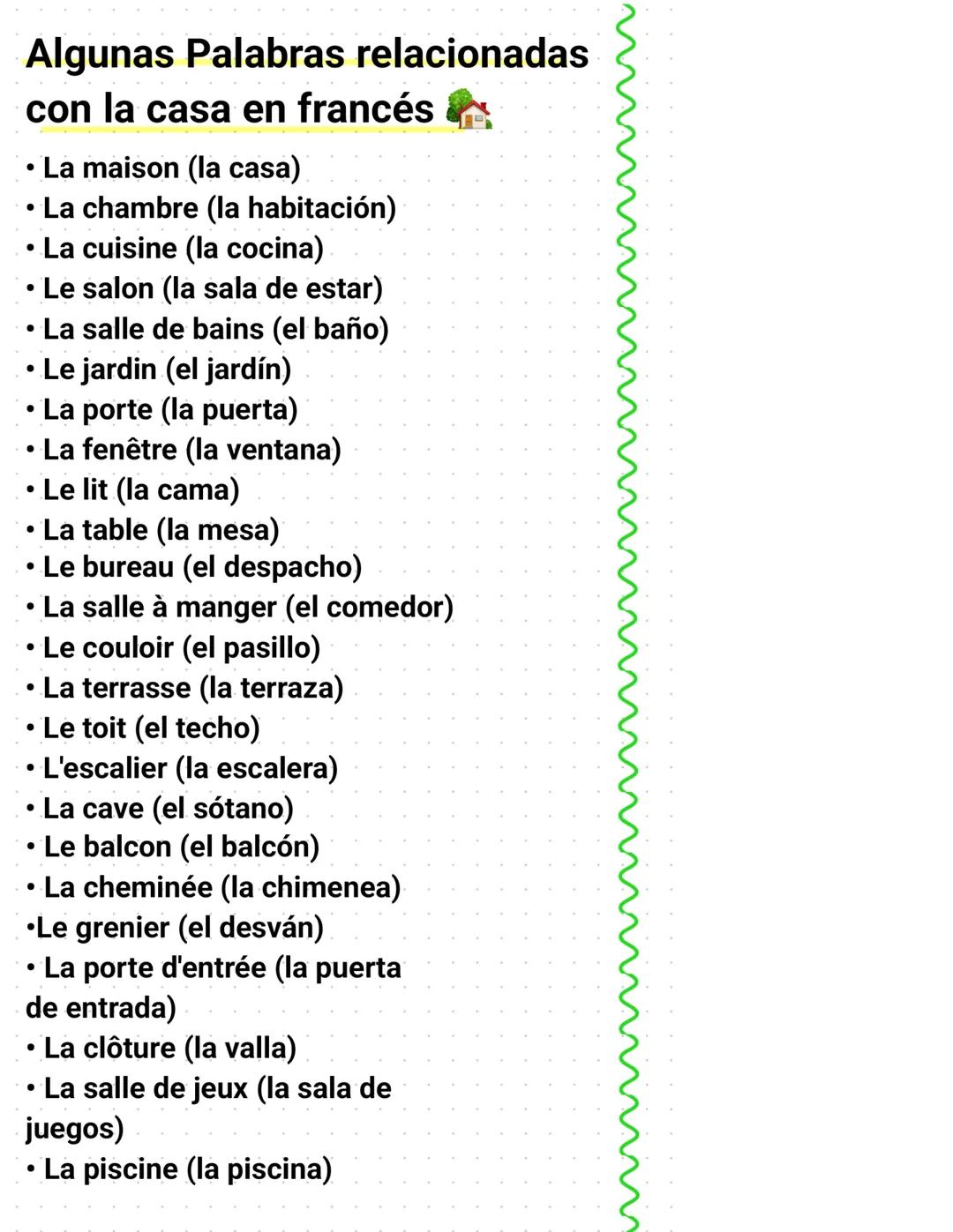 # Algunas Palabras relacionadas
con la casa en francés
* La maison (la casa)
* La chambre (la habitación)
* La cuisine (la cocina)
*