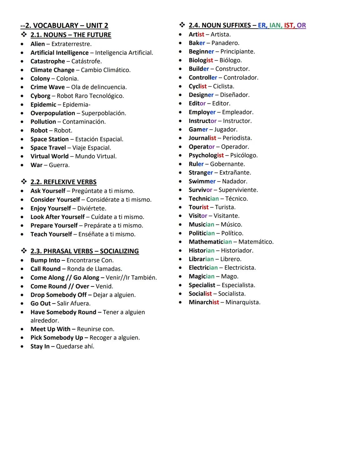 •
•
Do Aerobics/Athletics - Verb - Hacer
INGLÉS-VOCABULARY
--1. VOCABULARY - UNIT 1
1.1. GET, GO, MAKE, DO, PLAY
Do a Course - Verb - Hacer