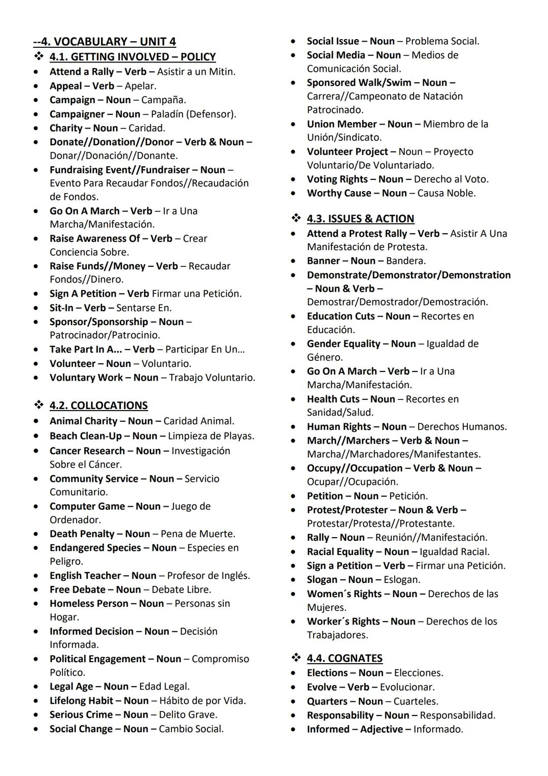 •
•
Do Aerobics/Athletics - Verb - Hacer
INGLÉS-VOCABULARY
--1. VOCABULARY - UNIT 1
1.1. GET, GO, MAKE, DO, PLAY
Do a Course - Verb - Hacer