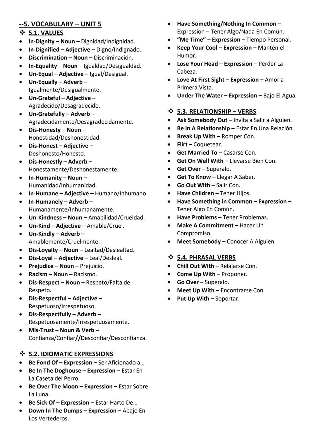 •
•
Do Aerobics/Athletics - Verb - Hacer
INGLÉS-VOCABULARY
--1. VOCABULARY - UNIT 1
1.1. GET, GO, MAKE, DO, PLAY
Do a Course - Verb - Hacer
