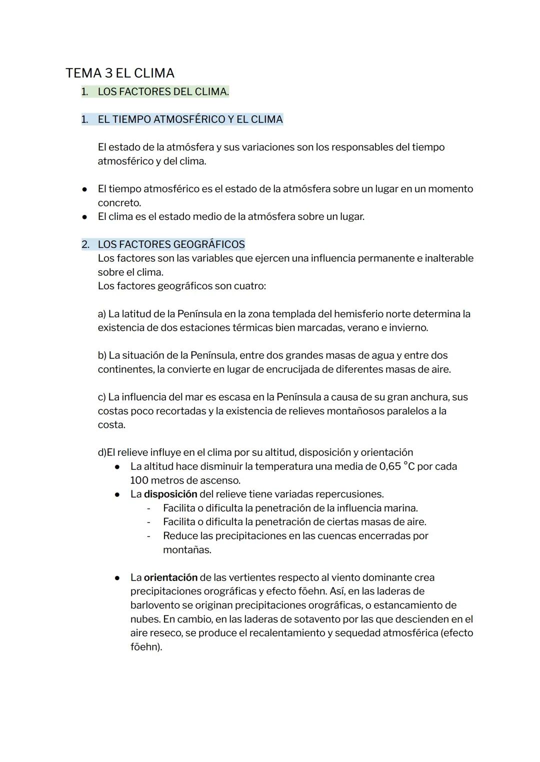 TEMA 3 EL CLIMA
1. LOS FACTORES DEL CLIMA.
1. EL TIEMPO ATMOSFÉRICO Y EL CLIMA
El estado de la atmósfera y sus variaciones son los responsab