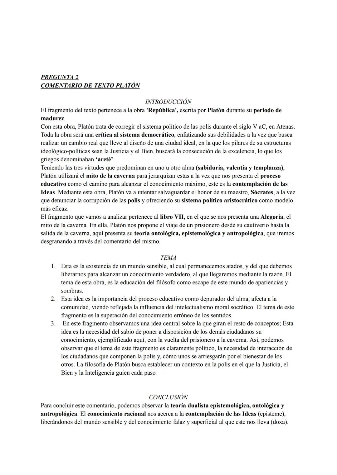 # PREGUNTA 1
CONTEXTO HISTÓRICO, CULTURAL Y FILOSÓFICO
Platón, desarrolló su pensamiento filosófico en Atenas al final del siglo V a.C. y a