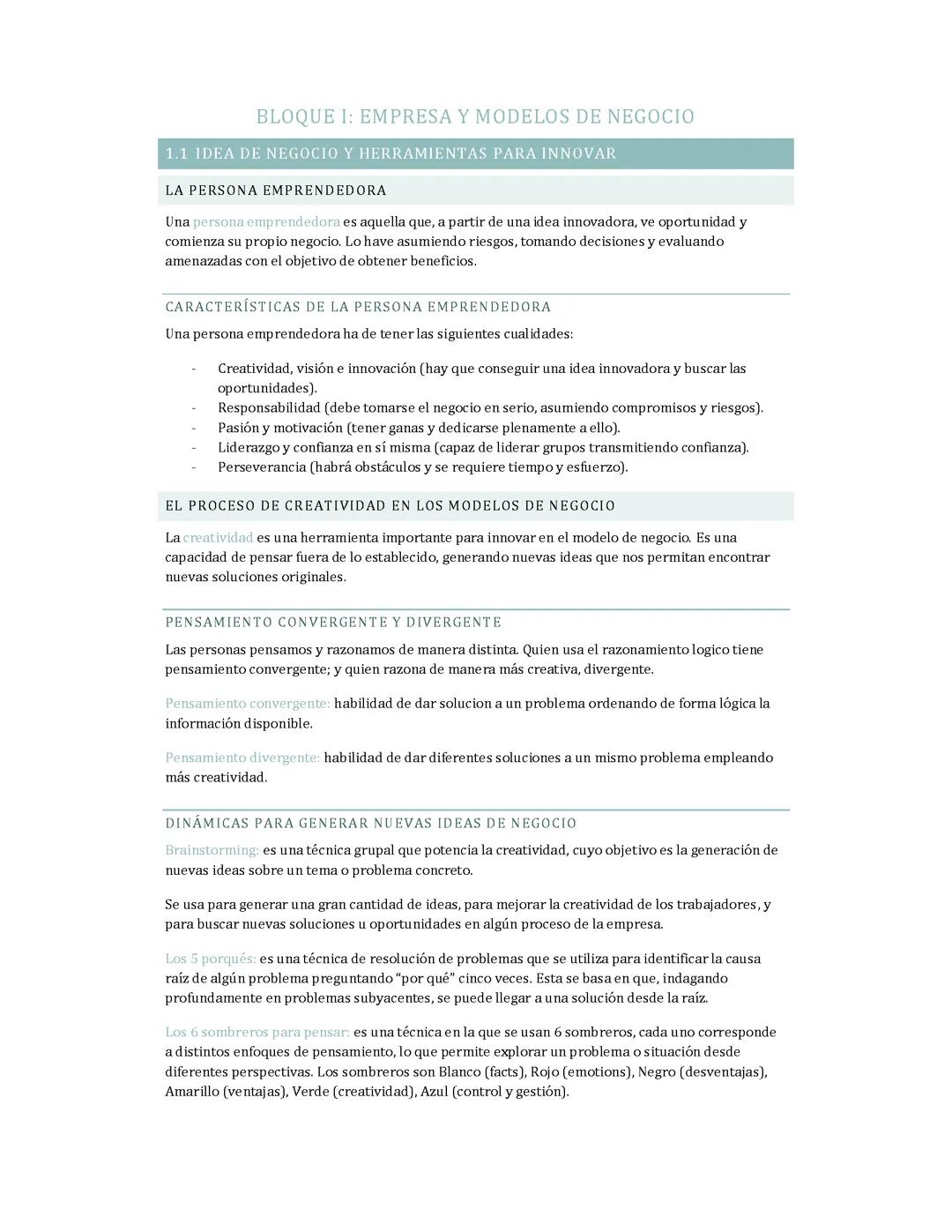 Teoría PAU Empresariales