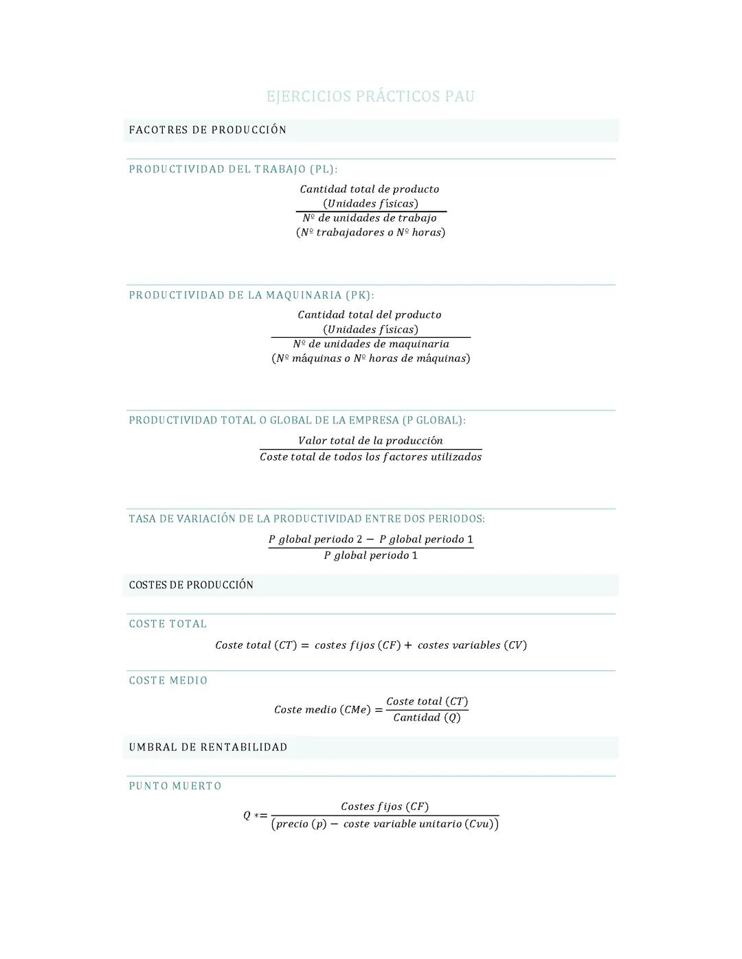 Apuntes prácticos Empresariales PAU 2024