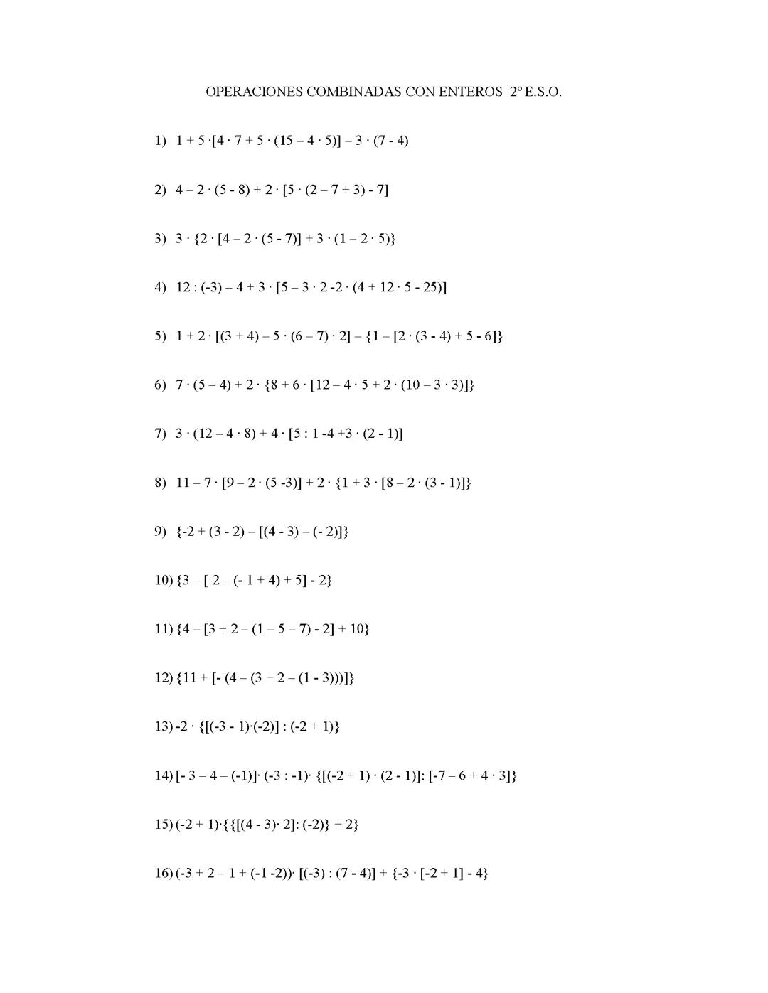 Operaciones combinadas