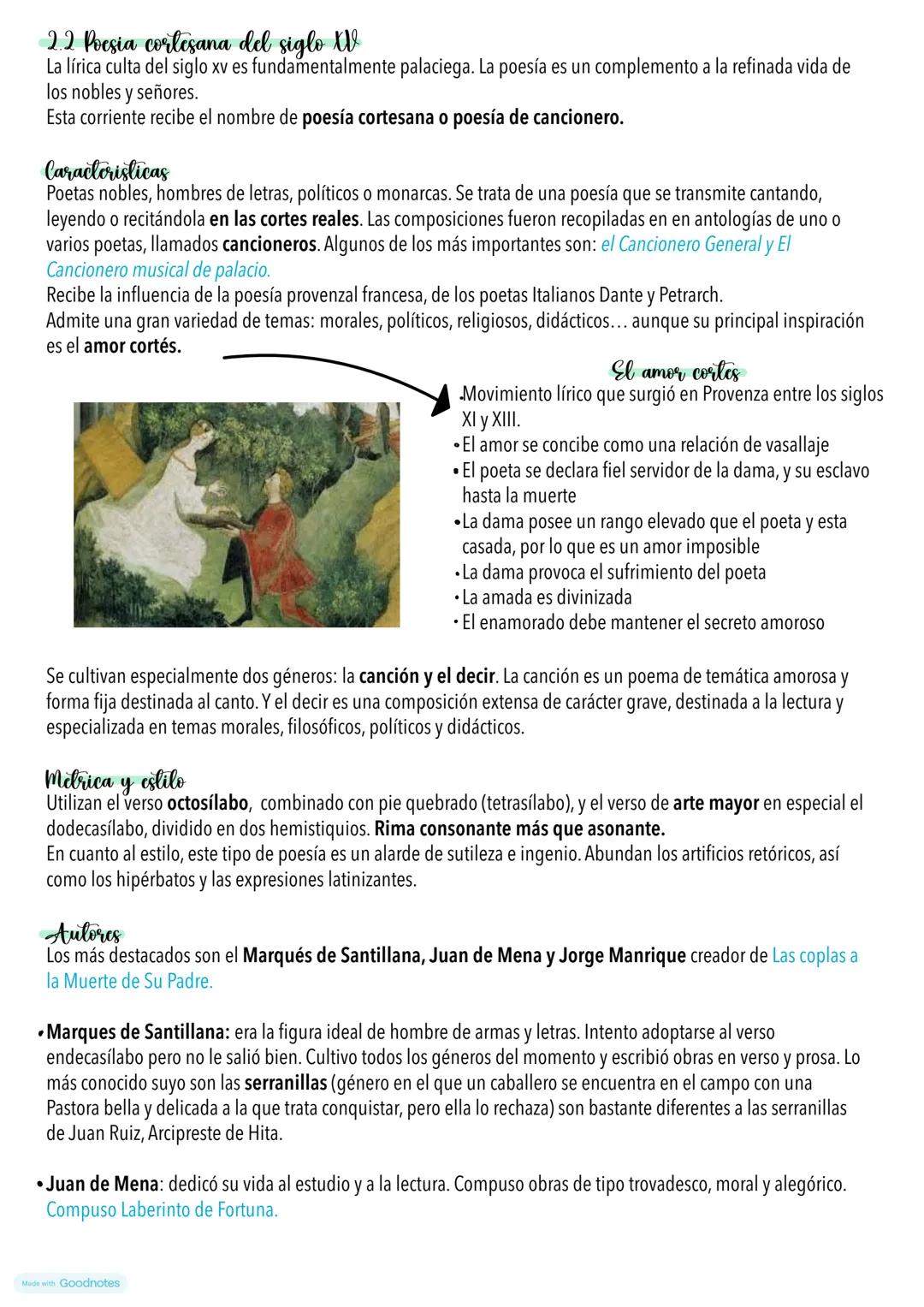 # Literatura del siglo W
## 1 Contexto social y cultural
El siglo XV es una etapa de transición entre la Edad Media y el Renacimiento. La c