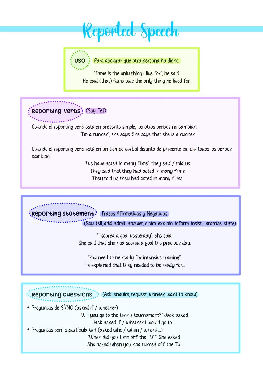 Simple
continuous
Perfect
Perfect
continuos
Verb Tenses
Present
Present Simple
(U/V-s-he/she/it)
Ex: 1 work (trabajo)
every morning/day
alwa
