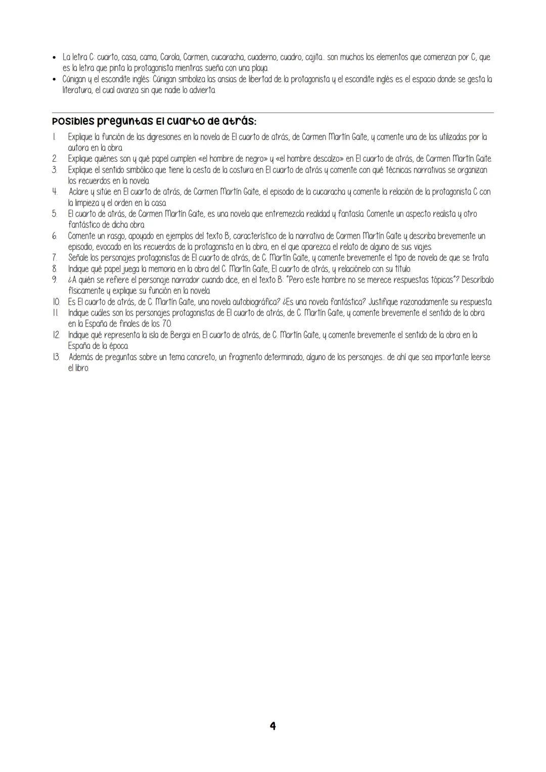 El cuarto de atrás
Carmen Martín Gaite
El cuarto de atrás, de Carmen Martín Gaite, es la novedad en el curso 2019/20 entre las lecturas obli