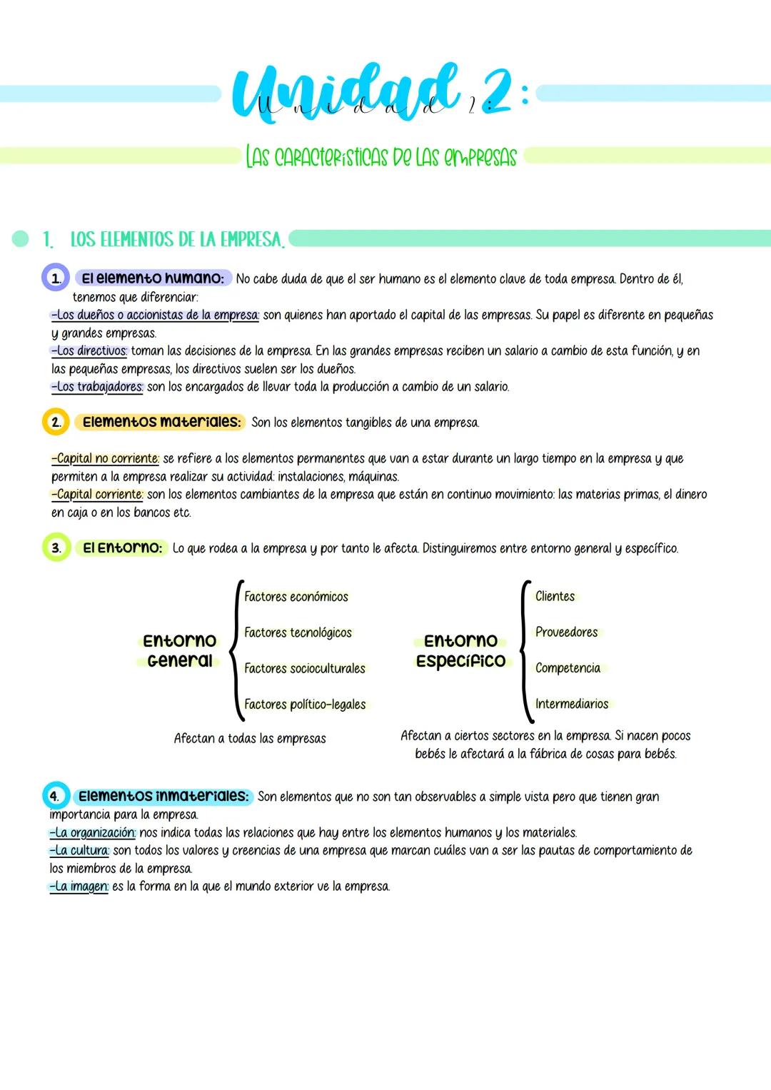 # Unidad 2:
LAS CARACTERISTICAS DE LAS EMPRESAS
1. LOS ELEMENTOS DE LA EMPRESA
1. El elemento humano: No cabe duda de que el ser humano es