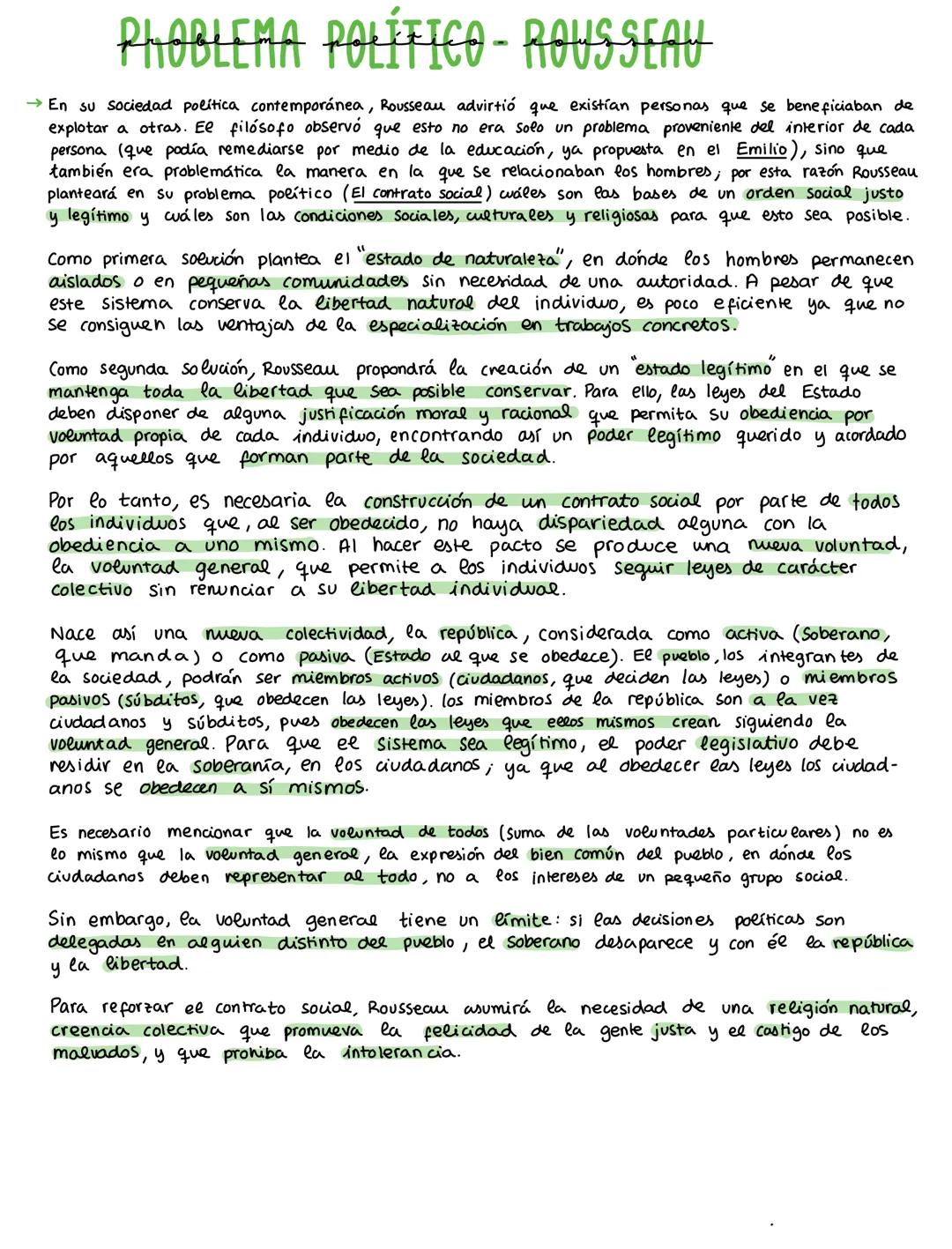 # PHOBLEMA POLÍTICO-ROUSSEAU
→En su Sociedad política contemporánea, Rousseau advirtió que existían personas que se beneficiaban de
explota