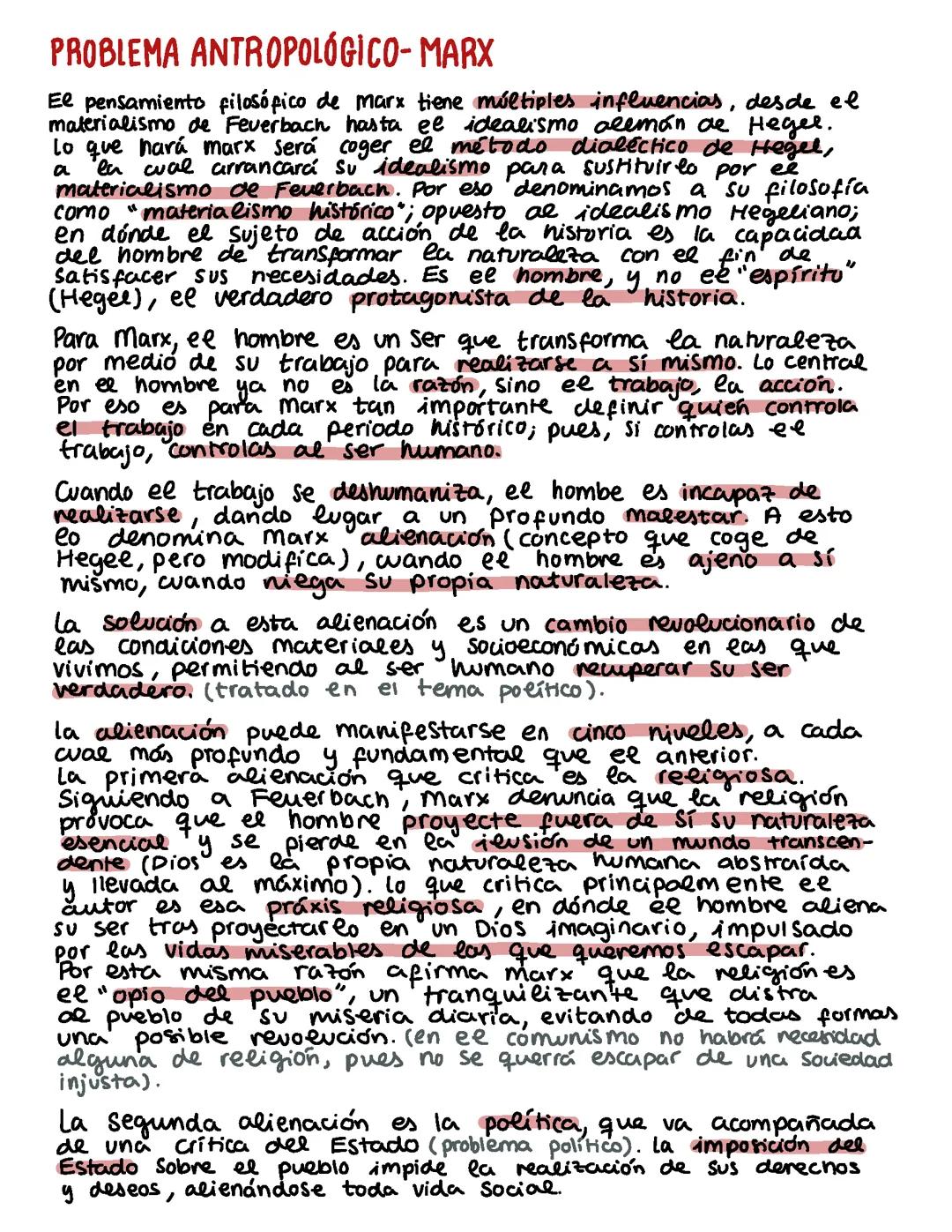 Marx- problema antropológico desarrollado