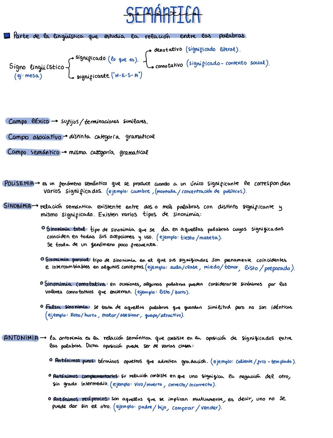 # SEMÁNTICA
Parte de la lingüística que estudia la relación entre las palabras.
Signo lingiiístico
(ej: mesa)
{
significado (lo que es).