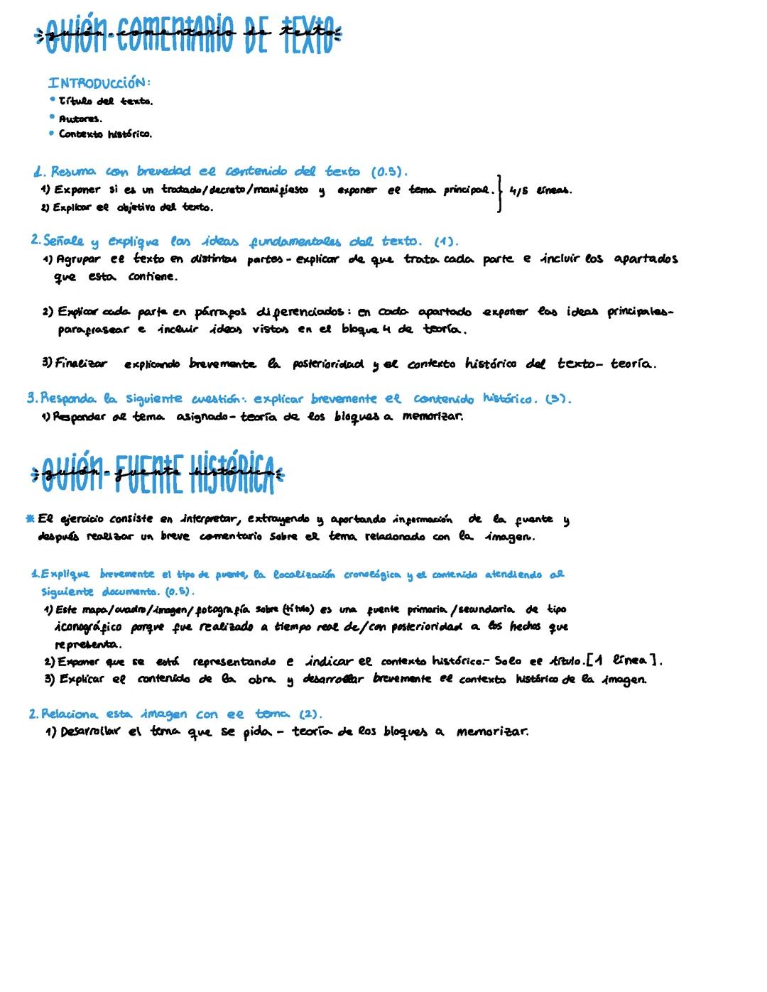 Comentarios de texto y fuentes históricas