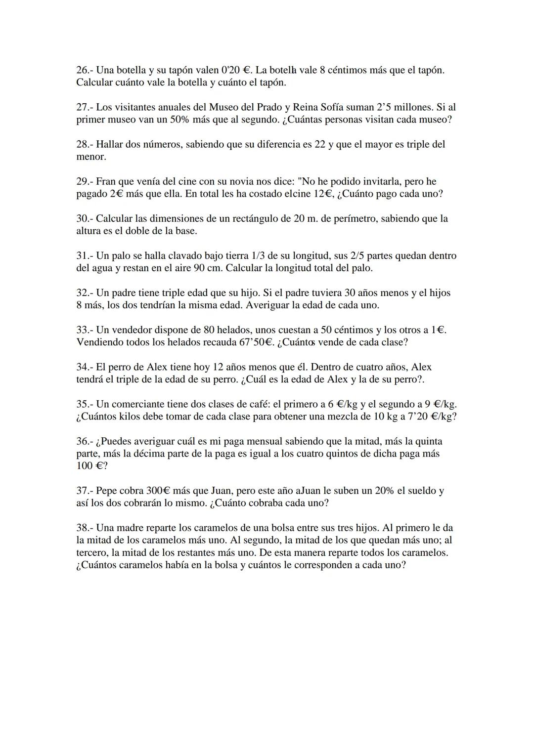 MATEMÁTICAS DE 4º ESO - Opción A
EJERCICIOS DE REPASO
A.- NÚMEROS ENTEROS Y RACIONALES
1.- Calcula:
a) 54-12-(-3):3
d) 23-42+10: (7-2)
b) 6+