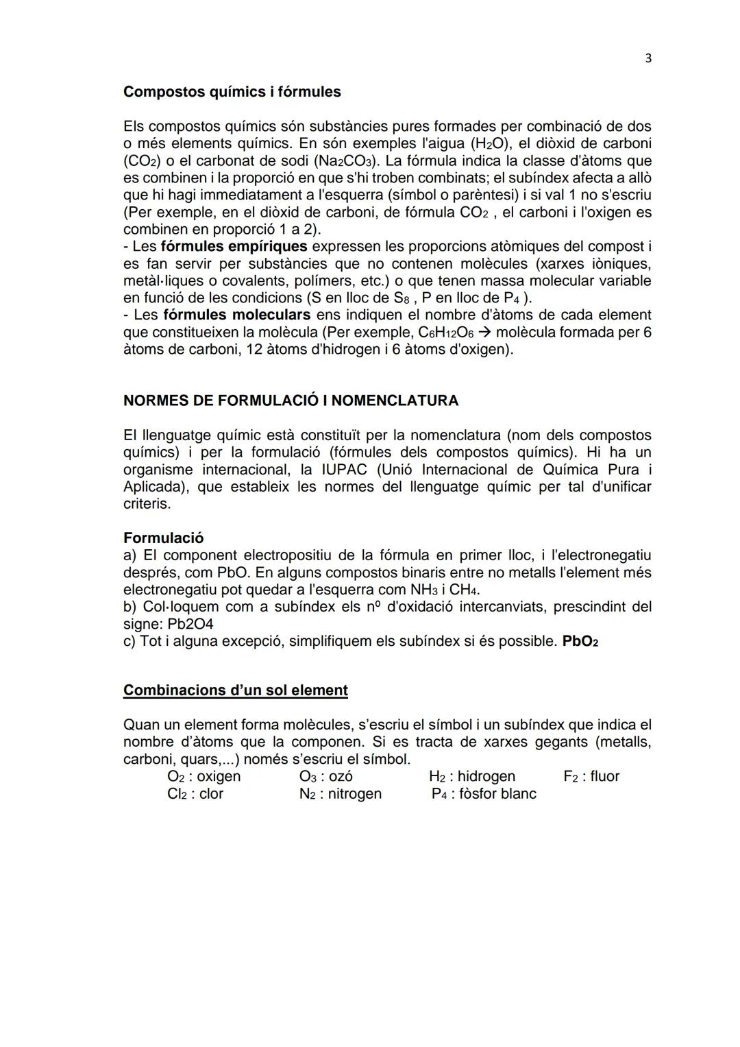 # 1
FORMULACIÓ I NOMENCLATURA DE QUÍMICA INORGÀNICA
S'anomena Química Inorgànica a la part de la Química que estudia els
compostos que no