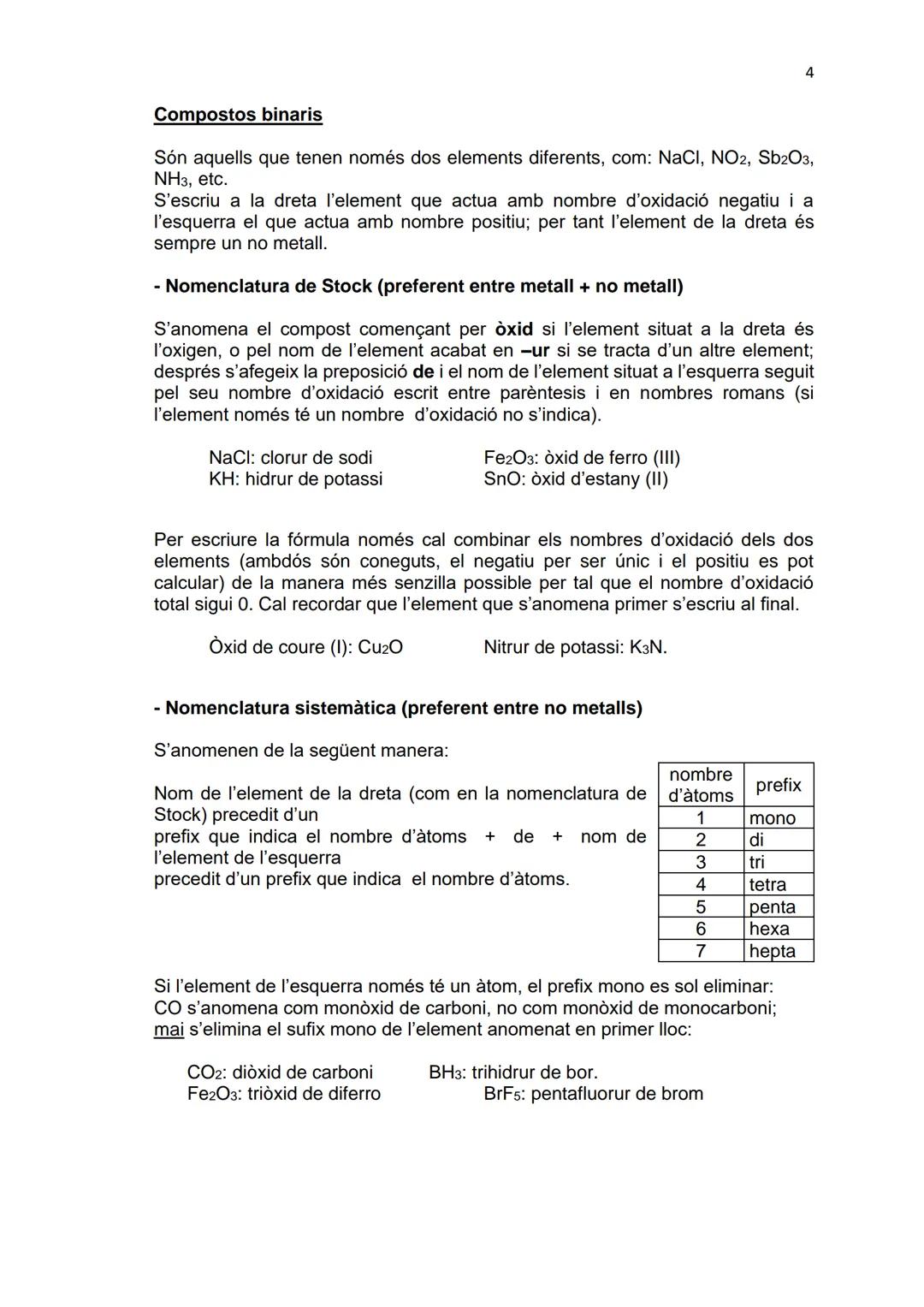 # 1
FORMULACIÓ I NOMENCLATURA DE QUÍMICA INORGÀNICA
S'anomena Química Inorgànica a la part de la Química que estudia els
compostos que no